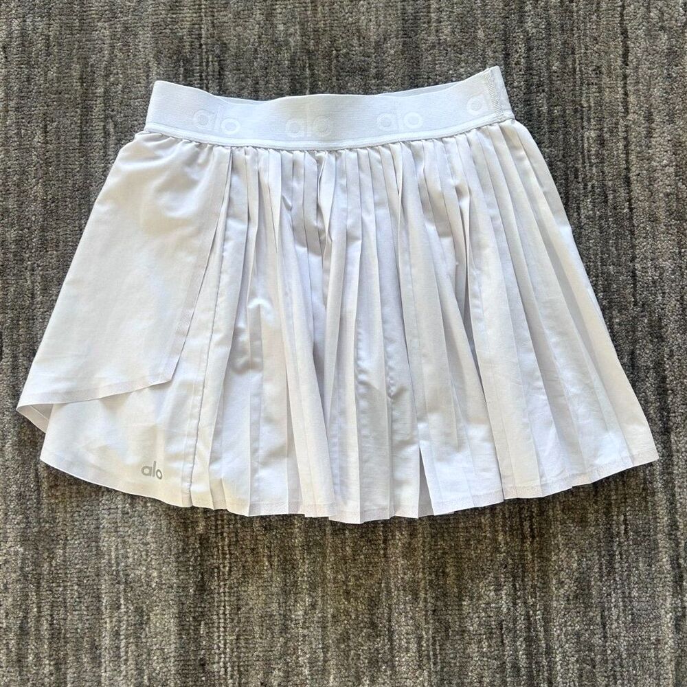 Alo Yoga White Pleated Tennis Skirt Skort M